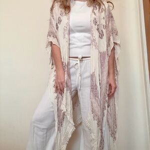 Altar'd State Cream and Purple Kimono